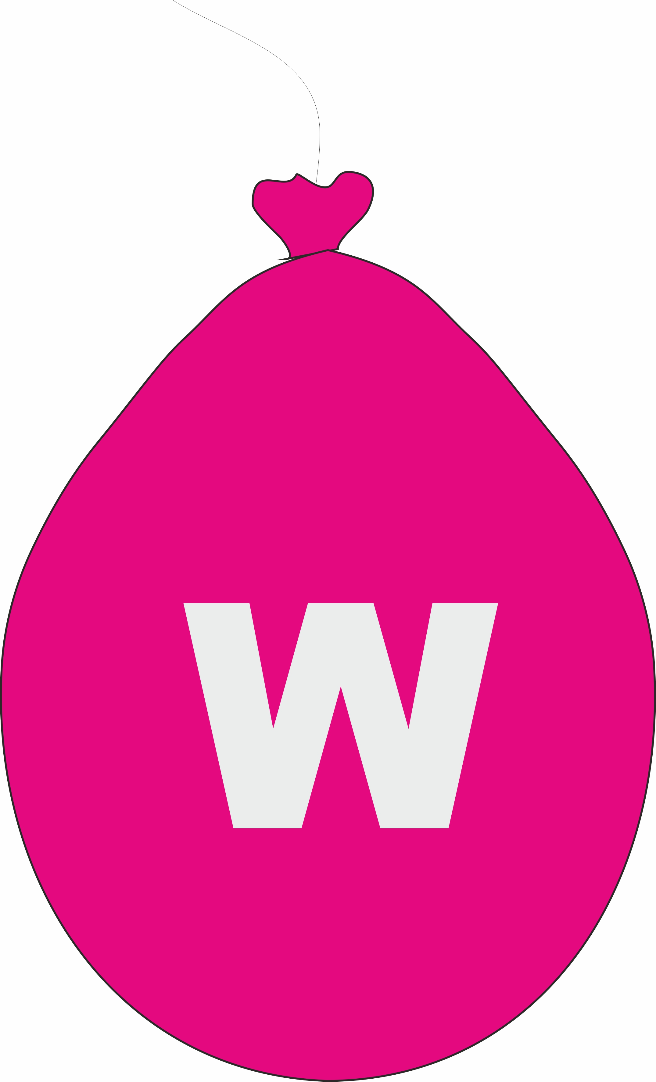 Balónek písmeno W růžové